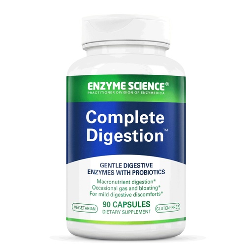 [BRSWGGQ3DJ6RY23B] Enzyme Science - Complete Digestion, Full Support for Digestive Health and Help Reducing Gas, Bloating, Indigestion, and Irregularity with 125 Billion CFU Probiotics, Vegetarian, 90 Capsules
