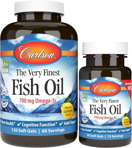 [BRSWIGT4PMMREH3Y] The Very Finest Fish Oil 700 Milligrams 120 + 30 free Sgels