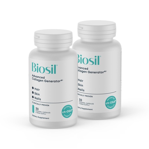 [BRSRMFTQO4BQEDLG] Biosil Collagen Booster Supplement - 30 Original Capsules, Pack of 2 - Patented ch-OSA Activator for Skin, Hair, Nails & Joints - Supports Natural Production - 30-Day Supply