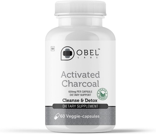 [BRSRA2QYCMOWACQ6] obel Activated Charcoal Capsules | Digestive Support Supplement