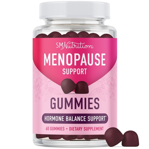 [BRSRMCA5OF5WCHLO] Menopause Support Gummies | Hormone Balance Relief for Hot Flashes, Night Sweats, Mood Swings, & Bloating | with Phytoestrogen Soy, Vitamin D3, PABA, Biotin | Vegetarian, Gluten-Free | 60 Count