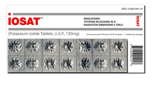[BRSWKEYFAJ5GO2QZ] Potassium Iodide Tablets - 14 130mg tablets