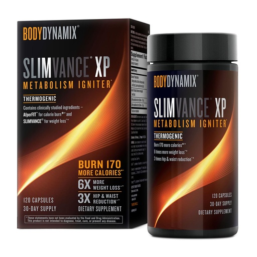 [BRSWYA35AUGRSGTF] Slimvance XP Metabolism Igniter, Botanical Diet Support, Advanced Thermogenic, Burn More Calories, Weight & Fat Loss, Energy, Focus, for Men & Women, Proven Ingredients & Caffeine, 120 Count, 30 SVG