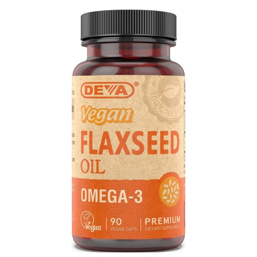 [BRSWIY37AF5AG2Y5] Deva Vegan Omega-3 Flaxseed Oil Supplement - 1000 MG Per Serving - Cold-Pressed & Unrefined - Fish Oil Alternative - with Omega-3 ALA - 90 Capsules, 1-Pack