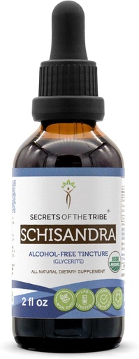 [BRSRO2QLBYPGGH3P] Secrets of the Tribe Schisandra USDA Organic | Alcohol-Free Extract, High-Potency Herbal Drops | Made from 100% Certified Organic Schisandra (Schisandra Chinensis) Dried Berry 2 oz