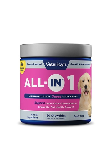 [BRSWGCQOOAAWEGYY] Vetericyn All-in 1 Multifunctional Puppy Supplement | Digestive Enzymes + Antioxidant Immune Support for Puppies + Vitamins, Minerals, Prebiotics, Probiotics, and Omegas. 90 Count
