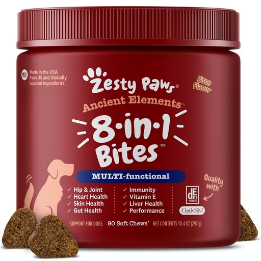 [BRSWYGQZOVYAIDIV] Zesty Paws Dog Vitamins - Dog Multivitamin Chews, Bison, 90 Ct