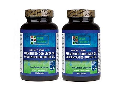 [BRSWKFL4CBYWK3Y5] Green Pasture Blue Ice Royal Butter Oil Fermented Cod Liver Oil Blend 240