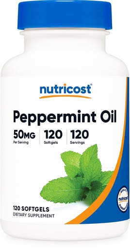 [BRSRA2T5C5YGOADG] Nutricost Peppermint Oil Softgels (120 SFG) (50 MG) - Gluten Free, Third Party Tested and GMO Free