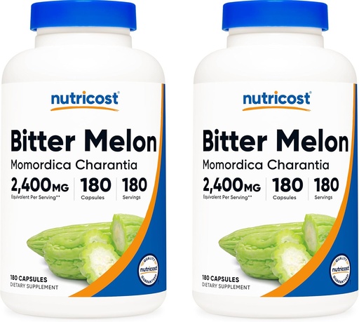 [BRSWKGACAQPQOGYZ] Nutricost Bitter Melon 600mg, 180 Capsules (2 Bottles)