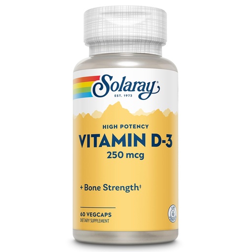 [BRSWIEAZBICBSFL4] SOLARAY Vitamin D3 10000IU (250 mcg) - High Potency Vitamin D Supplement for Men & Women, VIT D3 as Cholecalciferol, Bones and Immune Health Support Capsules - 60 Veg Caps