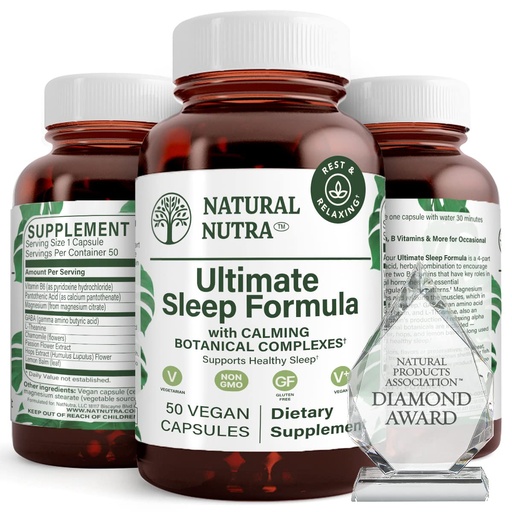 [BRSWKYTRBIHB63Q5] Natural Nutra Ultimate Sleep Formula, Chamomile to Support Relaxation and Reduce Nighttime Anxiety, Help You Fall Asleep Faster, 50 Capsules