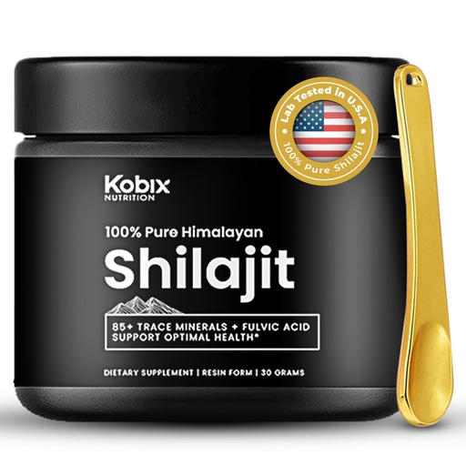 [BRSROBIZAQARU23X] Kobix Pure Himalayan Shilajit Resin, High Nutritional Potency, 85+ Trace Minerals Humic & Fulvic Acid, Immune Support for Men and Women, 3rd Party US Lab Tested- 30g