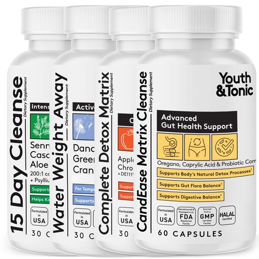 [BRSWYADYOV5AMCDJ] Youth & Tonic Complete Body Detox for Cleanse, Normal Acidity Gut Level and Water Detoxing – 150 Pills