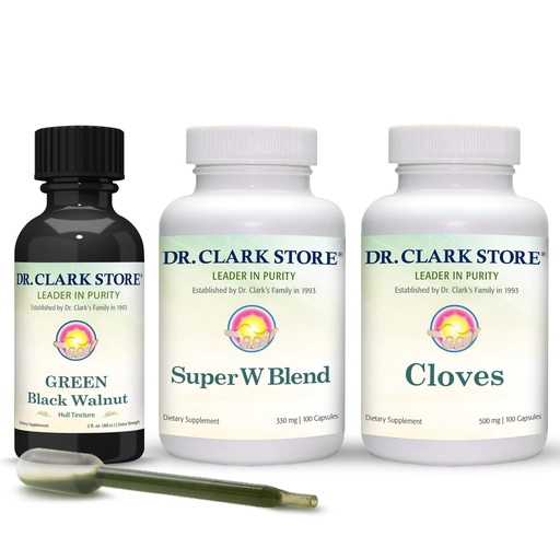 [BRSWYAYLOQHBSH3H] Dr Clark Store Intestine Support & Cleanse Kit - with Original Green Tincture from Black Walnut Hulls, Wormwood, and Cloves-Helps Maintain Optimum Intestinal Function