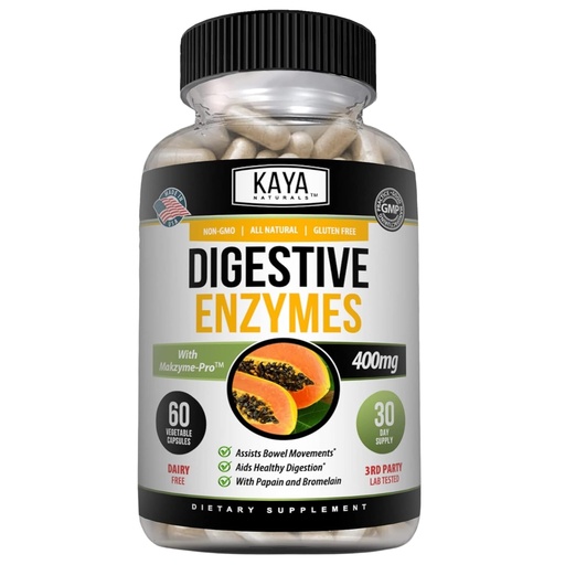 [BRSW2ELYBYMRMCDD] Kaya Naturals Digestive Enzymes with Prebiotics & Probiotics - Constipation & Bloating Relief - Weight Management Pills for Women & Men - Aids Immune Function - Digestion Support - 60 Veggie Capsules