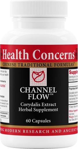 [BRSW2FL4AR6QK237] Health Concerns Channel Flow - Muskelafslapning & Pain Support for Mænd & Kvinder - Corydalis Root Extract - Kinesisk Herbal Formel for Hovedpine, Fælles & menstruation ubehag - 60 kapsler