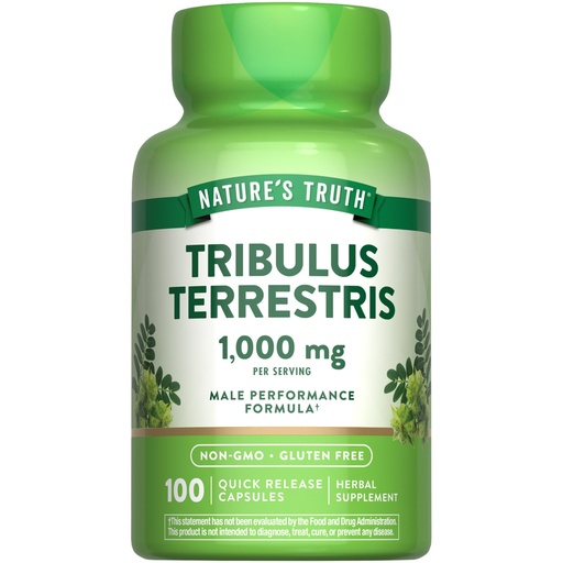 [BRSWGCT4AAAQYCT2] Nature's Truth Tribulus Terrestris for Men | 1000mg | Capsules | Non-GMO & Gluten Free Supplement