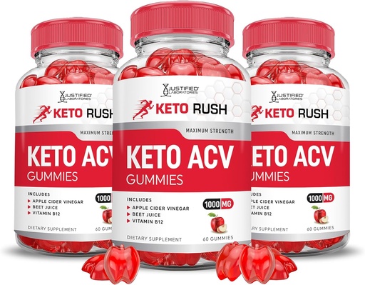 [BRSROCYPOJ4BADTL] Põhjendatud Laboratories (3 Pack Keto Rush Keto ACV Apple Siider Äädikas Boost formuleeritud granaatõunapeedi mahla pulber B12 Vegan Non GMO 180 Gummies