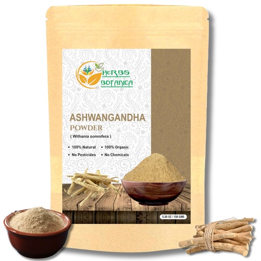[BRSWYHD7AAGR4FYU] Herbs Botanica Ashwagandha Root Powder Withania Somnifera Powder Ashwaganda Ayurvedic Herbal Supplement Support and Strength 5.3 oz