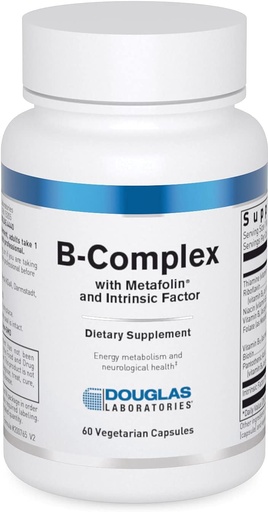 [BRSWIZA4OJ5WM2LU] Douglas Laboratories B-Complex w/Metafolin | Comprehensive B Supplement to Support Blood Cells, Hormones, and Nervous System* | 60 Capsules