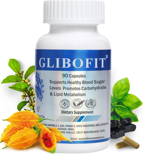 [BRSRE2YPCEFQYAAZ] GLIBOFIT - Healthy Carb & Fat Metabolizm Wsparcie, 90 Kapsułki wegańskie