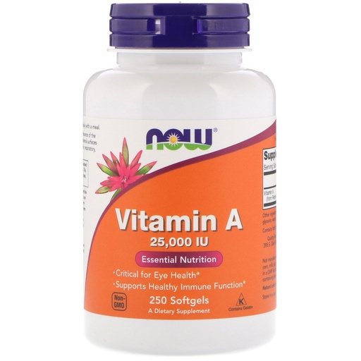 [BRSWIHQMCUPR6DQ3] Now Foods Vitamin A, 25000 IU from Fish liver oil, 250 Softgels (Pack of 2)