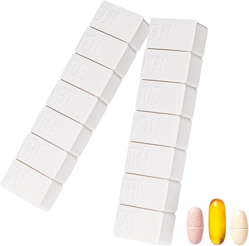 [BRSW2YADOEPWEC3X] 2Pack teden tablete organizator,Extra velike 7 dni tablete primeri potovalne dnevne tablete škatla za ribje olje, kalcijeve tablete dopolnila in druge vitaminske tablete
