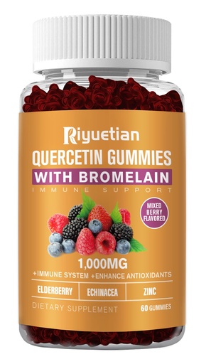 [BRSROZAZBAFRG2D3] Quercetin with Bromelain, Zinc & Vitamin C - Cardiovascular,Aging Support Chewable Vitamins -Vegan - Pure Quercetin for Kids and Adults - Non-GMO 60 Count