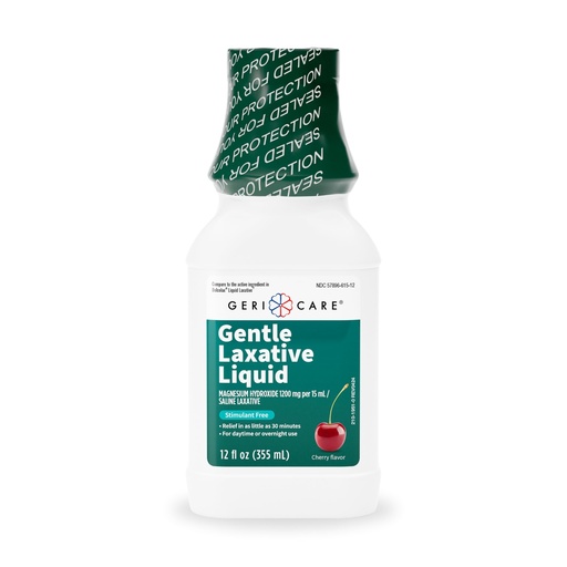 [BRSRAFARAAMGCCLJ] GeriCare Liquid Laxative for Constipation Relief - Maximum Strength Stool Softener with Magnesium Hydroxide, Milk of Magnesia Cherry Flavored, and Colonoscopy Prep Support, Stimulant Free 12 oz
