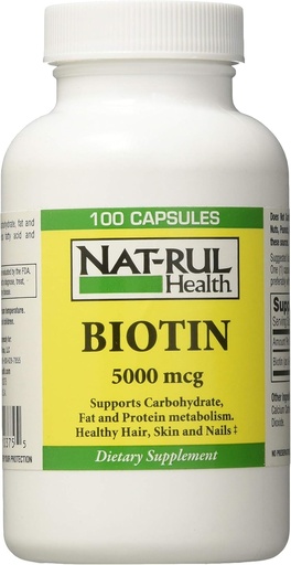 [BRSWIYD5AQIWMEDM] NAT-Rul Biotin 5000 mcg kapsuly 100 ea