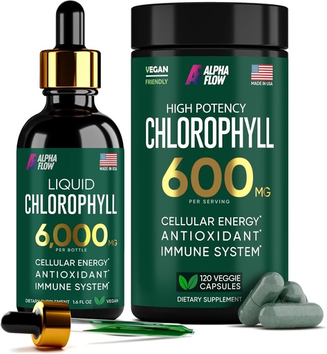 [BRSRAH3QBEAWCGYU] (Bundle) Sıvı Chlorophyll Drops & Chlorophyll Capsules – Natural Energy, Immune Support, Internal Freshness ve Anti Supplementoksit