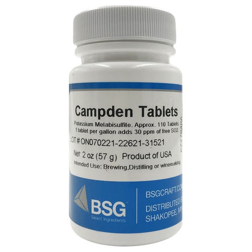 [BRSWK23QOEOBUCLK] Tablets (Potassium Metabisulfite), 2oz