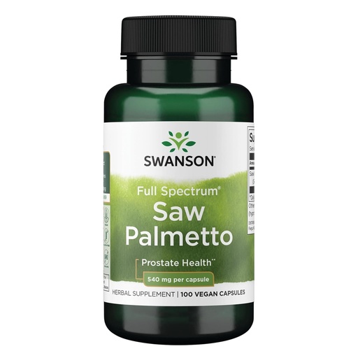 [BRSWGFDQO4HWMGTX] Swanson Saw Palmetto Full Spectrum Herbal Supplement for Men Seeking Prostate, Hair, and Urinary Health Support - 540 mg (100 Vegan Capsules)