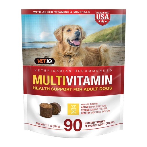 [BRSWYZTRPNYQMETH] VetIQ Multivitamin Supplement for Dogs, Health Support Supplement Soft Chews, 90 Count