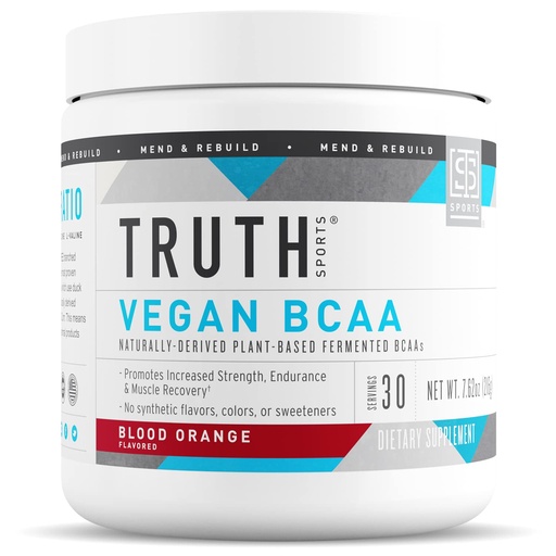 [BRSWGAYCO5YWCALZ] Truth Nutrition Vegan BCAA Powder- 2:1:1 Ratio Natural BCAAs Amino Acids Powder for Energy, Muscle Building, Post Workout Recovery Drink for Muscle Recovery (Blood Orange, 30 Servings)