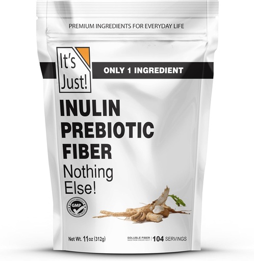 [BRSWYZYFCVYGGHI7] It's Just! - Inulin Prebiotic Fiber, Water Soluble, Chicory Root Powder, Promotes Gut Health, Made in USA, Product of Belgium, Vegan/Keto Friendly