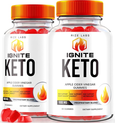[BRSROHQOCB7AI2Y7] rize labs (Pack of 2 Ignite Keto ACV Gummies for Advanced Weight Loss, Dietary Supplement (120 Gummies)
