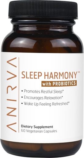 [BRSRAEAHCENWYADK] Sleep Harmony - Natural Sleep Supplement with Probiotics, Magnesium, Ashwagandha, Chamomile, GABA, Melatonin - Non-Habit Forming Supplement for Relaxation, Stress Relief, Better Sleep Aid