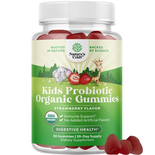 [BRSWYZ35CN5QGETP] Immune Booster Kids Probiotic Gummies - Bacillus Subtilis Probiotic for Kids Upset Stomach Body Cleanse Immune Boost and Colon Detox - Constipation Relief and Digestive Health Vitamins Gummy - 30ct