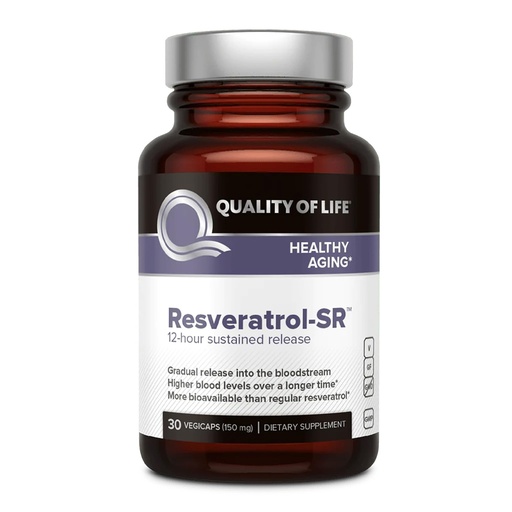 [BRSWIF32AEPGOFDG] Quality of Life Resveratrol SR - Powerful Anti Aging All Natural Formula - 30 Vegicaps