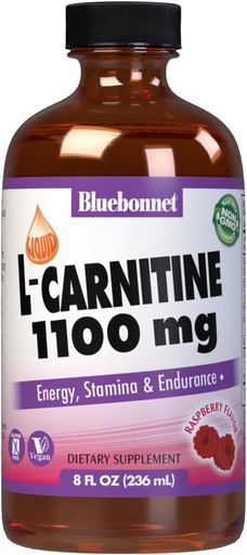 [BRSWIYQZBQPBWHY5] Bluebonnet Liquid L-Carnitine 1100 mg, Raspberry, 8 Fluid Ounce