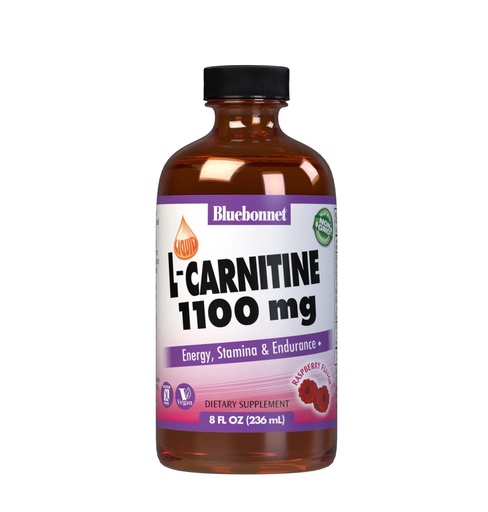 [BRSWIYQZBQPBWHY5] Bluebonnet Liquid L-Carnitine 1100 mg, Raspberry, 8 Fluid Ounce