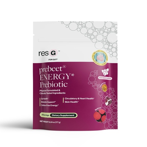 [BRSROGITBECR63DU] resG prebeet - Prebiotics Drink for Digestion, Occasional Constipation, Gas, Bloating with Akkermansia Support w/Beet Root & Fiber, Gut Health for Women & Men - 180g (30 Servings)