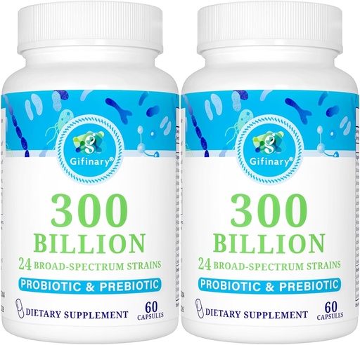 [BRSRAGILCAJR4CI7] Probiotics for Women &apos; Men - 300 Billion CFU, 24 Strains Probiotics + 15 Organic Herbs Prebiotics for Digestive, Gut Health, Immune, Constipation, Diarrhea &apos; whole-Body Health - 4 Months Supply