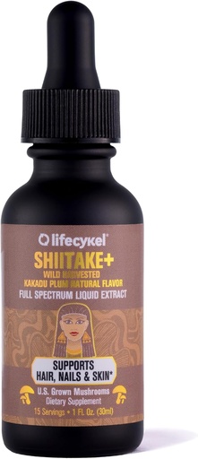 [BRSRAH3YPIOQY3I7] Lifecykel - Shiitake Mushroom Extract with Kakadu Plum - Advance Organic Mushroom Supplement for Hair, Nail and Skin - Potent Vitamin C Immune Boost for Adults - 1 Fl Oz