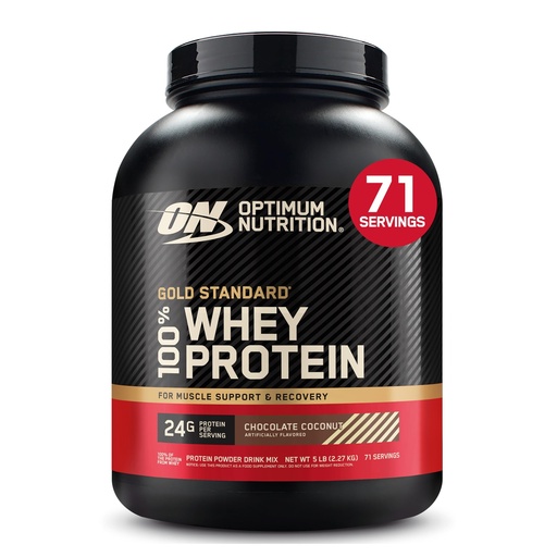 [BRSWIYD7O56WAH3M] Optimum Nutrition Gold Standard 100% Whey Protein Powder, Chocolate Coconut, 5 Pound (Packaging May Vary)