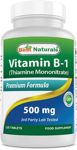 [BRSW2YY7AEFGAET2] Best Naturals Vitamin B1 as Thiamine Mononitrate 500 mg 120 Tablets (120 Count (Pack of 1))
