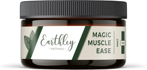 [BRSWYYD2OJ6RMC3B] Earthley Wellness Magic Muscle Ease, Magnesium & Arnica Lotion to Soothe Sore Muscles, Fast-Absorbing Relief for Cramps, Tension & Post-Workout Recovery (4oz, Mint)