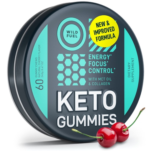 [BRSWYGQHPMJRMCA4] MCT Oil Keto Gummies Collagen Metabolism Booster - Pre Workout Gummy Energy Chews Keto Candy - Physical and Mental Energy, Low Carb, Low Calorie - 60 Cherry Collagen Gummies For Women and Men